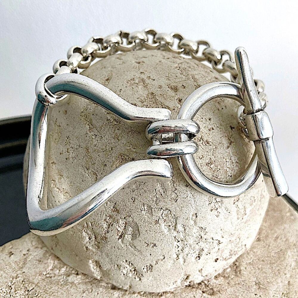 Stainless Steel Wrap Chain Link Bracelet Statement Bracelet Handmade Unique